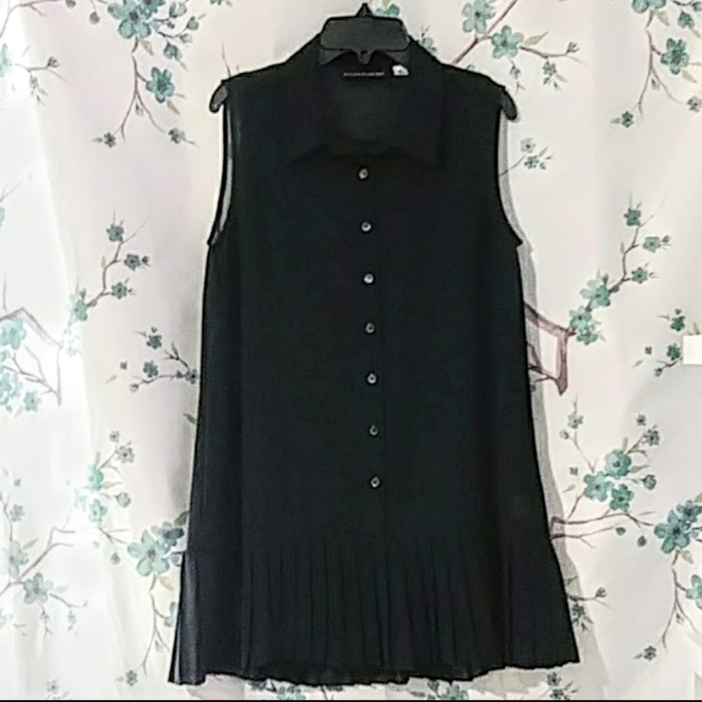 Sleeveless Liquid Knit Button-up Dress With Collar